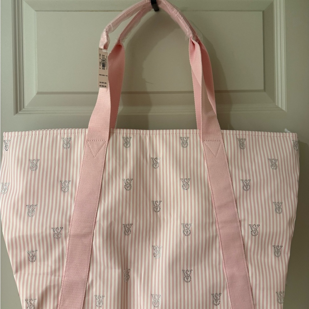 VS Pink Striped Tote Bag - Picture 2 of 4